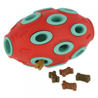 Bola de rugby dispensadora de snacks
